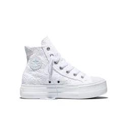 Converse Kids' Platform High Top Sneakers - Cream 4