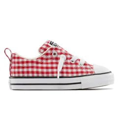 Converse Toddler Street Ox Low Top Gingham Sneakers - Red 6T