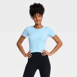 Women's Everyday Soft Cropped Short Sleeve T-Shirt - All In Motion™ Blue L