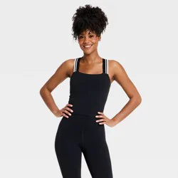 Women's Everyday Soft Tipped Scallop Support Tank Top - All In Motion™ Black XS