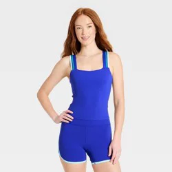 Women's Everyday Soft Tipped Scallop Support Tank Top - All In Motion™ Cobalt XXL