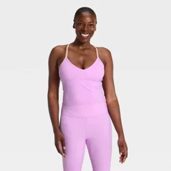 Women's Everyday Soft V-Neck Cami Support Tank Top - All In Motion™ Light Violet XL