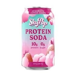 SkyPop Protein Soda Strawberry/Cotton Candy - 12 fl oz