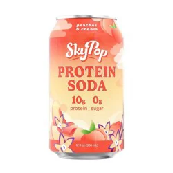 SkyPop Protein Soda Peaches & Cream - 12 fl oz