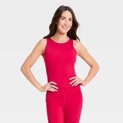 Women's Super Flex High Neck Racerback Support Tank Top - All In Motion™ Red M