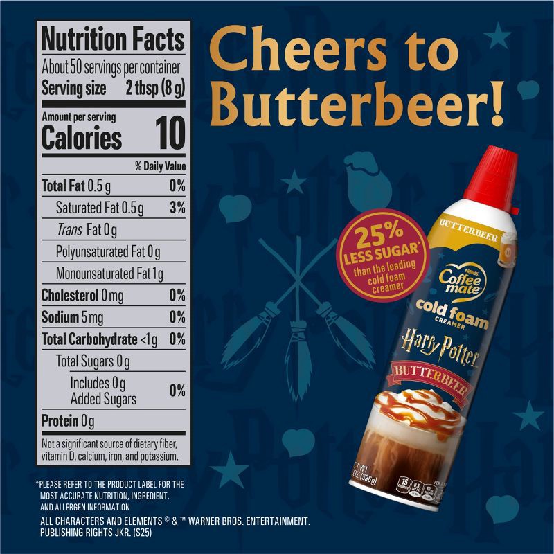 slide 7 of 8, Coffee mate Cold Foam Butterbeer Coffee Creamer - 14oz, 14 oz