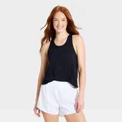 Women's Mesh Back Cropped Run Tank Top - All In Motion™ Black L