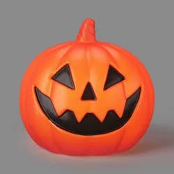 8" Lit Pumpkin Blow Mold Halloween Decorative Prop Orange - Hyde and EEK! Boutique™