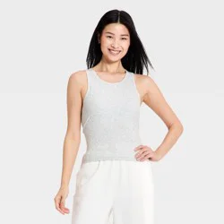 Women's Modal Ribbed Support Tank Top - All In Motion™ Light Heathered Gray XXL