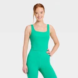 Women's Super Flex Square Neck Ultra Cropped Tank Top - All In Motion™ Green S