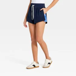 Women's Airy Sleek Pique Shorts - All In Motion™ Navy Blue L