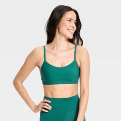 Women's Everyday Soft Light Support Strappy Sports Bra - All In Motion™ Forest Green L