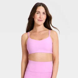 Women's Everyday Soft Light Support Strappy Sports Bra - All In Motion™ Light Violet XS