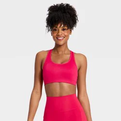 Women's Seamless Medium Support Racerback Sports Bra - All In Motion™ Red XS