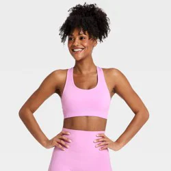 Women's Seamless Medium Support Racerback Sports Bra - All In Motion™ Light Violet L