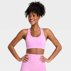 Women's Seamless Medium Support Racerback Sports Bra - All In Motion™ Light Violet L