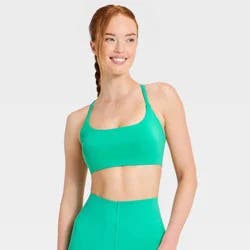 Women's Super Flex Light Support Open Back Sports Bra - All In Motion™ Green XS
