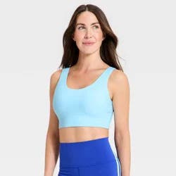 Women's Everyday Soft Medium Support Longline Sports Bra - All In Motion™ Light Blue XL