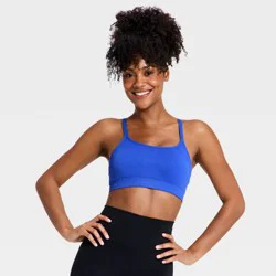 Women's Seamless Light Support Cami Sports Bra - All In Motion™ Cobalt Blue L