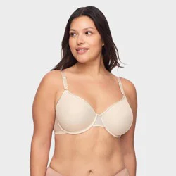 Simply Perfect by Warner's Easy Size Mesh Full-Coverage T-Shirt Bra - Beige M