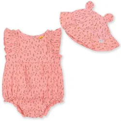 Baby Girls' 2pc Disney Winnie the Pooh Collection Romper & Hat Set - Pink Newborn