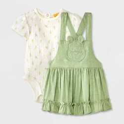 Baby Girls' 2pc Disney Winnie the Pooh Collection Bodysuit & Dress Set - Green 12M
