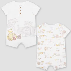 Baby 2pk Disney Winnie the Pooh Collection Romper - Beige 18M