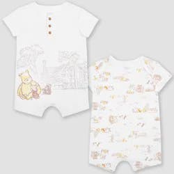 Baby 2pk Disney Winnie the Pooh Collection Romper - Beige 18M