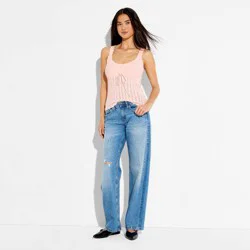 Women's Tie-Front Sweater Tank - Wild Fable™ Light Pink L