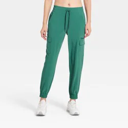 Women's Active Light Mid-Rise Cargo Jogger Pants - All In Motion™ Forest Green XS