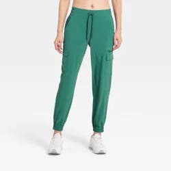 Women's Active Light Mid-Rise Cargo Jogger Pants - All In Motion™ Forest Green XS