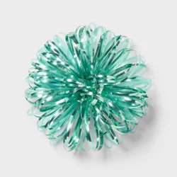4" Tinsel Pom Gift Bow Green - Spritz™