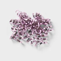7" Glitter Crimped Curl Swirl Gift Bow Pink - Spritz™