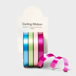 4pk 0.4"x18' End Channel Curl Ribbon Multicolor Brights - Spritz™