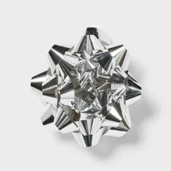 6" Large Jumbo Glitter Gift Bow Silver - Spritz™