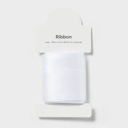 1.5"x9' Satin Gift Wrap Ribbon White - Spritz™