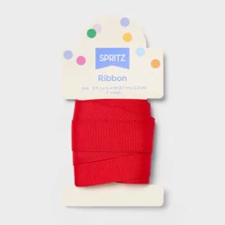 7/8"x9' Grosgrain Fabric Gift Wrap Ribbon Red - Spritz™