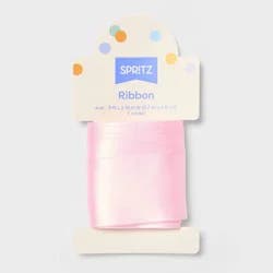 1.5"x9' Satin Gift Wrap Ribbon Light Pink - Spritz™
