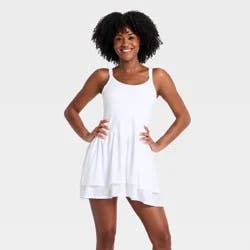 Women's Active Knit Layered Dress - All In Motion™ White XXL