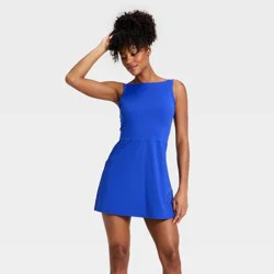 Women's Knit High Neck Active Dress - All In Motion™ Sapphire Blue S