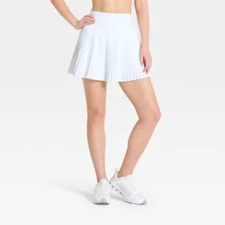Women's Woven High-Rise Pleated Skort - All In Motion™ White XS