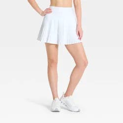Women's Woven High-Rise Pleated Skort - All In Motion™ White XS
