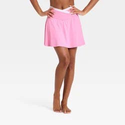 Women's Everyday Soft Mid-Rise Crossover Waistband Skort 14.5" - All In Motion™ Pink S