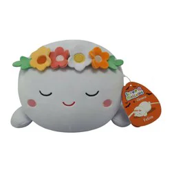 Squishmallows 8"H Felize White Ghost with Flower Crown Weighted Sleepamallows Stuffed Animal