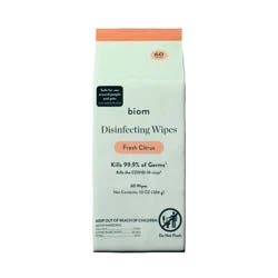 Biom Disinfecting Wipes Refill - 60ct - Fresh Citrus