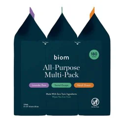 Biom Plant Based Refillable All Purpose Wipes Variety - 3pk/180ct