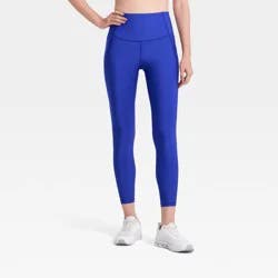 Women's Effortless Support High-Rise Pocketed 7/8 Leggings - All In Motion™ Cobalt Blue M