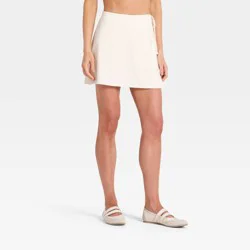 Women's Knit Wrap Skort - All In Motion™ Cream XS