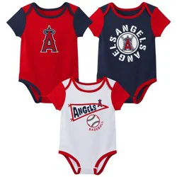 MLB Los Angeles Angels Newborn 3-pack Bodysuits - 0-3M