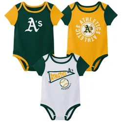 MLB Athletics Infant 3-pack Bodysuits - 18M